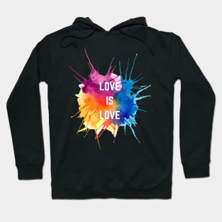 Love is love rainbow paint lgbt gay pride design Hoodie